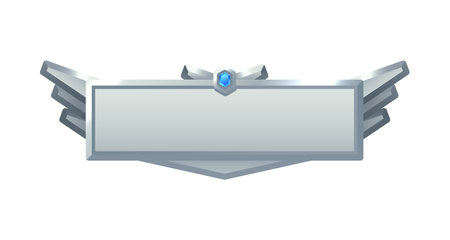Metal game frame, vector illustration isolated on white.のイラスト素材