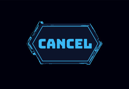 Futuristic abstract vector frame labeled cancel, illustration for web design isolated on black.のイラスト素材