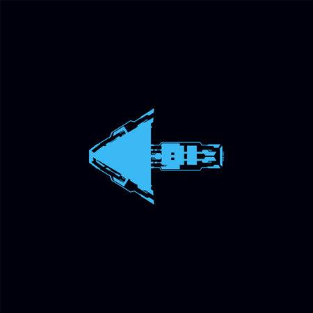 Futuristic triangle arrow, vector illustration for web design isolated on black.のイラスト素材
