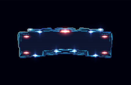 Abstract frame, futuristic rectangular vector illustration, ui design.のイラスト素材