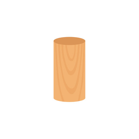 Wooden log childish toy flat style, vector illustrationのイラスト素材
