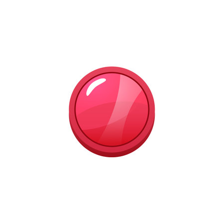 Glossy round button game user interface element.のイラスト素材