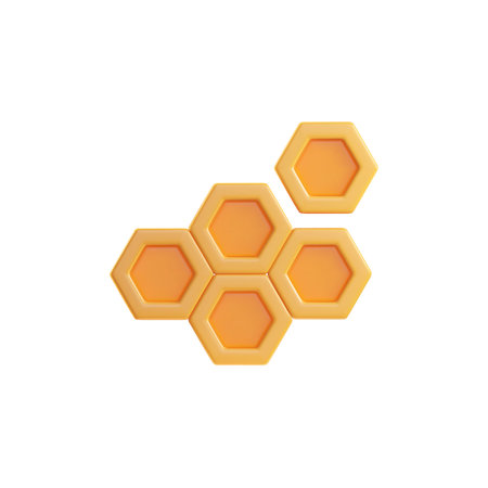 Hexagonal yellow honeycombs 3D style, vector illustration