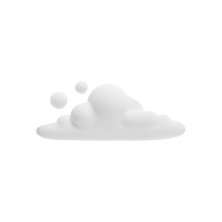 Single cloud or white vapor realistic vector illustration on white background.のイラスト素材