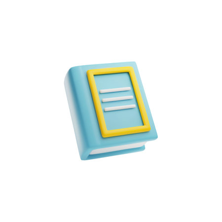 Blue closed book with yellow frame on cover 3D styleのイラスト素材