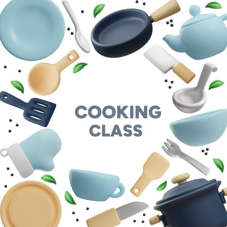 Cooking class utensils vector illustrationのイラスト素材