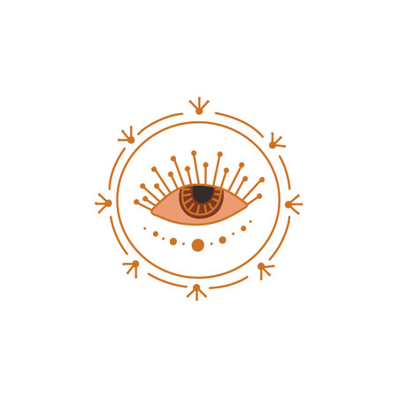 Magic logo with eye, isolated icon for magic themes.のイラスト素材