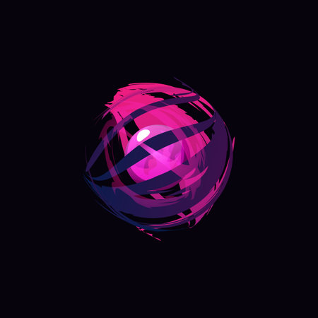 Illustration of a magic sphere on a black isolated background.のイラスト素材