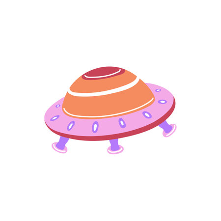 Cartoon UFO vector illustrationのイラスト素材