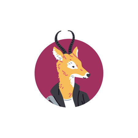 Antelope in sleek jacket vector illustration