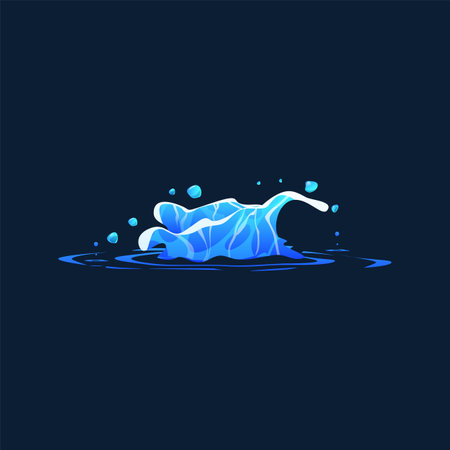Vector effect of a splash of blue water on a dark background.のイラスト素材