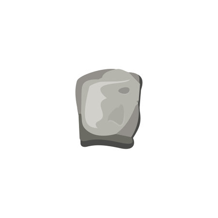 Stone brick vector flat icon, grey rock textured road material, paving cobblestone, one marble tile, sett concrete blockのイラスト素材