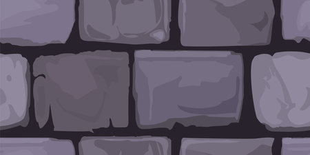 Vector illustration of a stone wall for a gaming interface on an isolated background.のイラスト素材