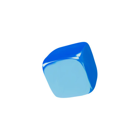 Glossy blue 3D dice icon vector illustrationのイラスト素材