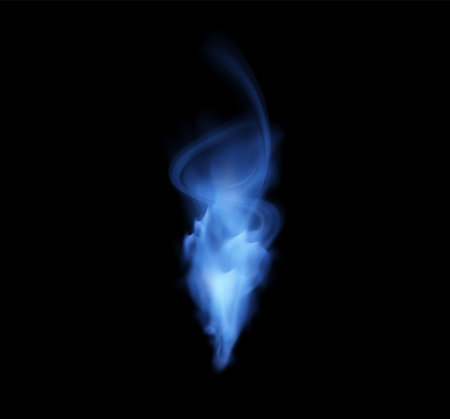 Vector image vertical smoke magic effect in blue, creating a cloudy haze with lightのイラスト素材