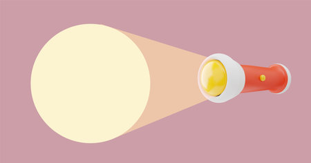 Vector camping lantern with light strip on on pink background.のイラスト素材