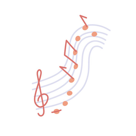 Musical notes flat style, vector illustration isolated on whiteのイラスト素材