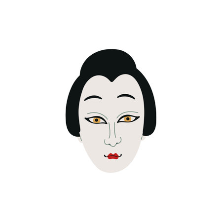 Kabuki female character vector illustrationのイラスト素材