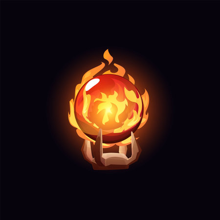 Vector magic fireball for fantasy games resources.のイラスト素材