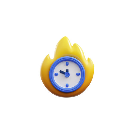 Urgent time management 3D alarm clock icon vector illustration