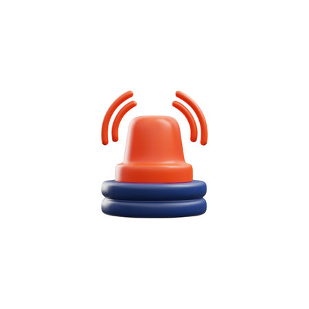 Illustration of an ambulance alarm system with realistic 3D siren on a white backgroundのイラスト素材