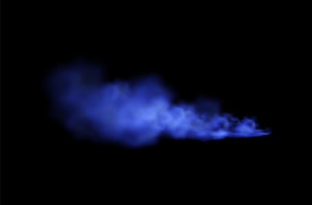 Magic blue smog vector on black isolated background.のイラスト素材