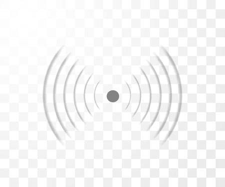 technology digital radar sonar vector symbol, wireless waves radial signal, sound effect sign, network signal iconのイラスト素材