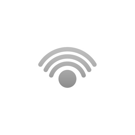 Minimalist grey WiFi signal icon vector illustration.