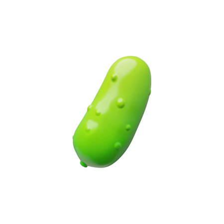 Bright green cucumber modern 3D icon vector illustrationのイラスト素材
