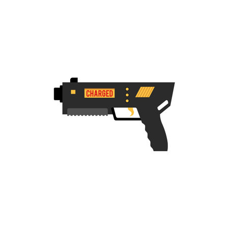 Laser tag equipment. Vector illustration of a laser tag gun.のイラスト素材