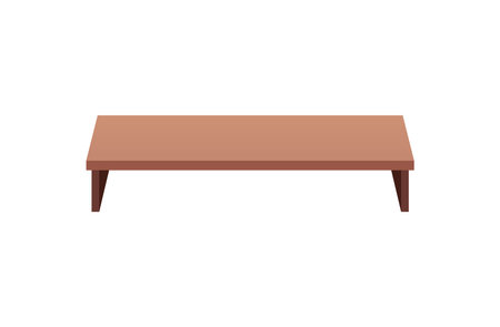 Vector furniture design showing an empty brown bench, top view on a white backgroundのイラスト素材