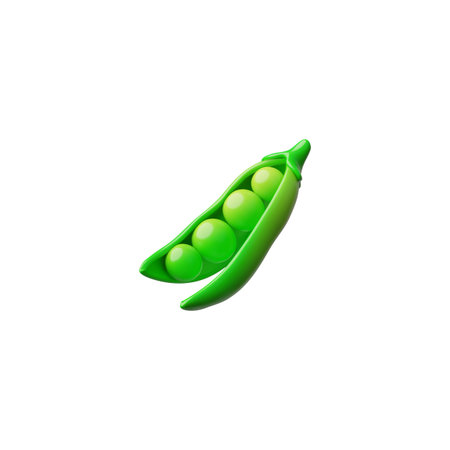 Open pod of green pea 3D plastic vector icon, glossy ripe vegetable, vegetarian ingredient, organic...