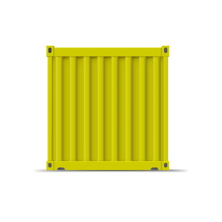 Vector illustration of a yellow cargo container for transportation.のイラスト素材