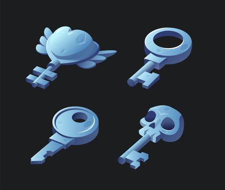 Keys game element set.のイラスト素材