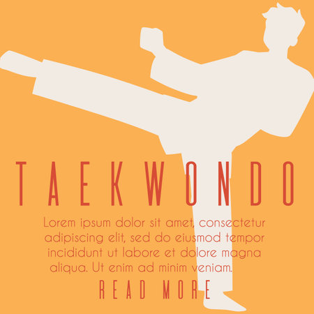Korean martial arts vector poster design. Flat style.のイラスト素材
