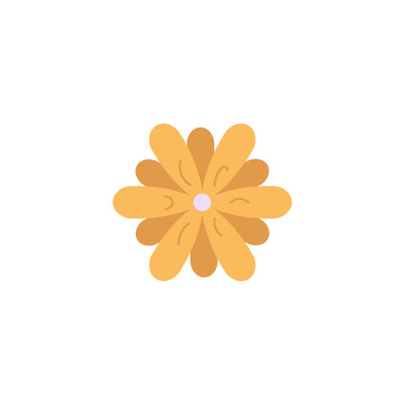 Vector illustration of an orange flower for use in medicine and organic designのイラスト素材