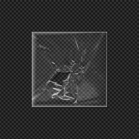 Torn polyethylene CD cover vector on isolated black background.のイラスト素材