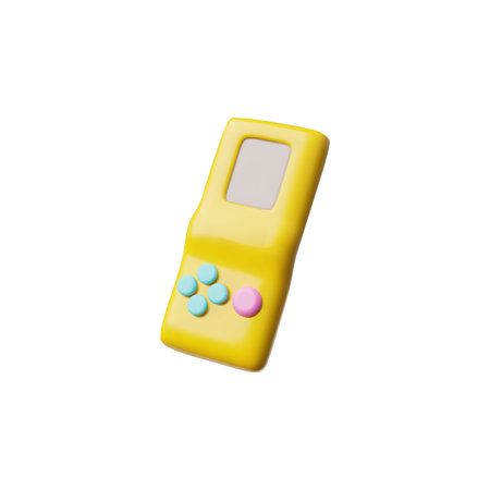 Retro 90s handheld gaming device 3D vector illustration icon