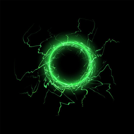 Green electric energy ring vector illustrationのイラスト素材