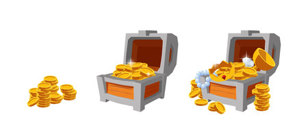 Set of game treasures.のイラスト素材