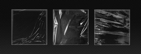 Set of vector vinyl and plastic film textures on isolated background.のイラスト素材