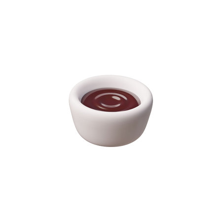 Soy sauce for sushi rolls in a round cup, balsamic vinegar dressing.のイラスト素材