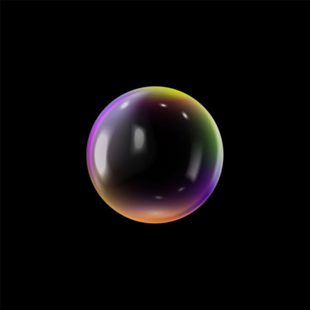 Colorful glass ball 3d. Vector illustration of a shiny sphere.のイラスト素材