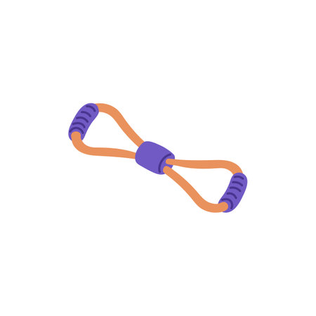 Vector illustration of sports equipment - figure eight expander on an isolated background.のイラスト素材