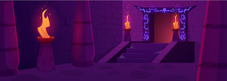 Dark empty mysterious dungeon.のイラスト素材