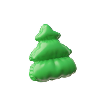 Vector 3d illustration with the image of a balloon in the form of a Christmas green tree.のイラスト素材