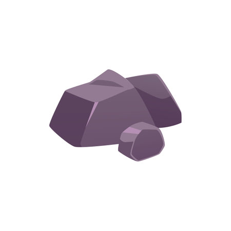 Vector elements include gray cobblestones and rocky surfaces isolated on a white backgroundのイラスト素材