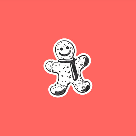 Gingerbread sweet cookie noise texture vector design, traditional New year, Christmas holiday treat...
