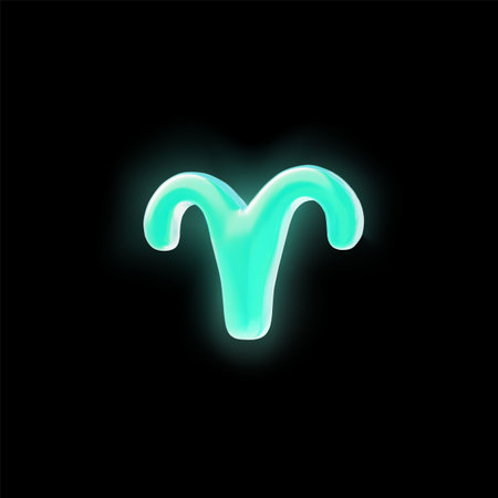 Vector 3d illustration with the image of the astrological symbol of the sign of Aries.のイラスト素材