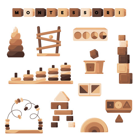 Set of Montessori toys.のイラスト素材